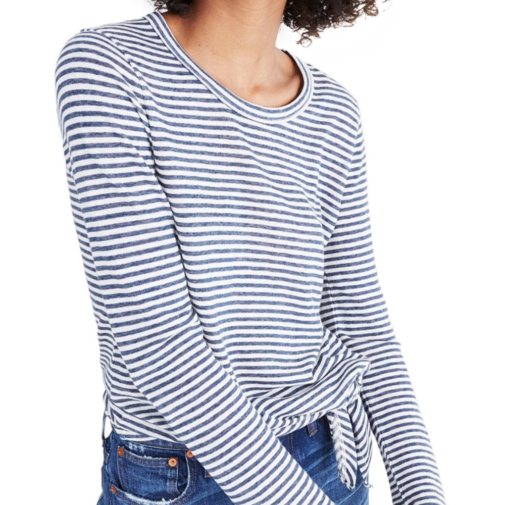 Madewell Soundcheck Striped Side-Tie Tee